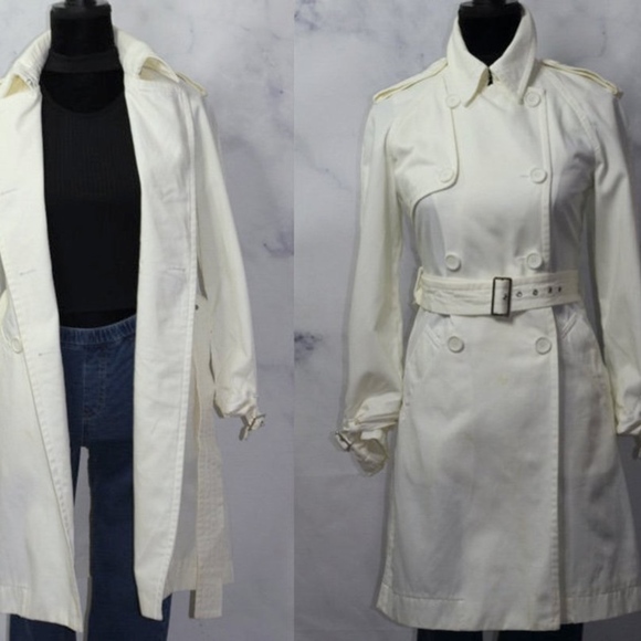 Express Winter White Trench Coat (XS)
